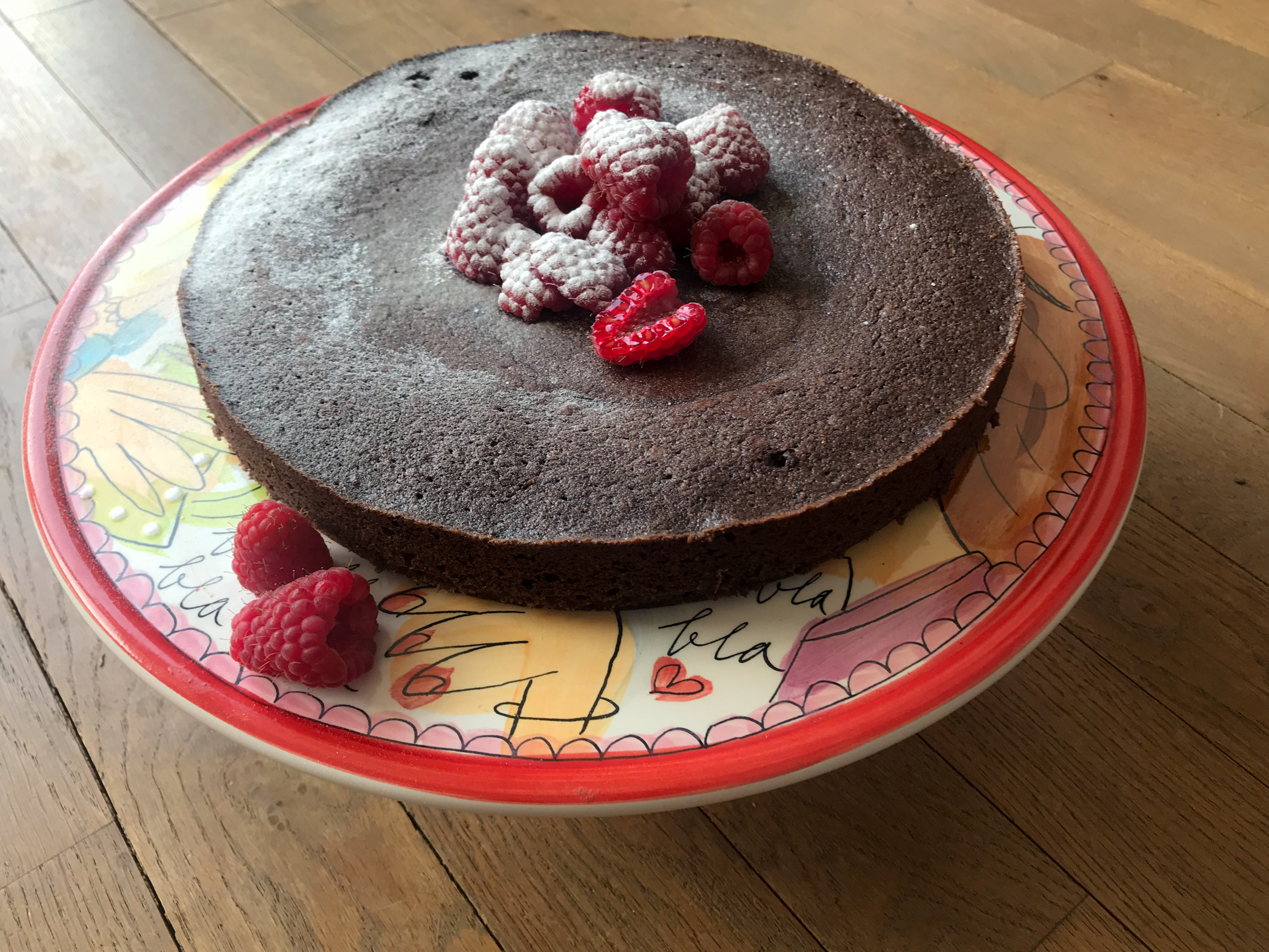 Chocoladetaartje met Frambozen