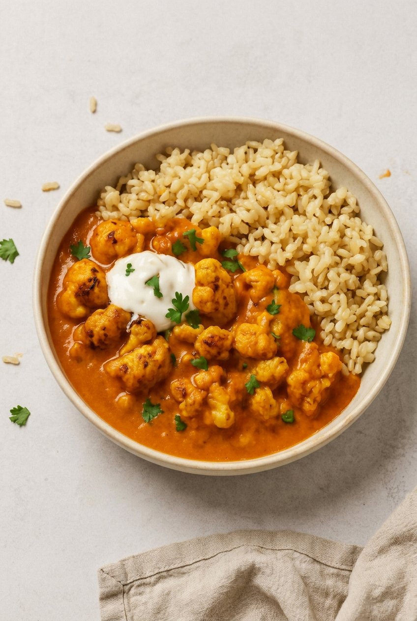🌱 Geroosterde Bloemkool Curry met Rijst