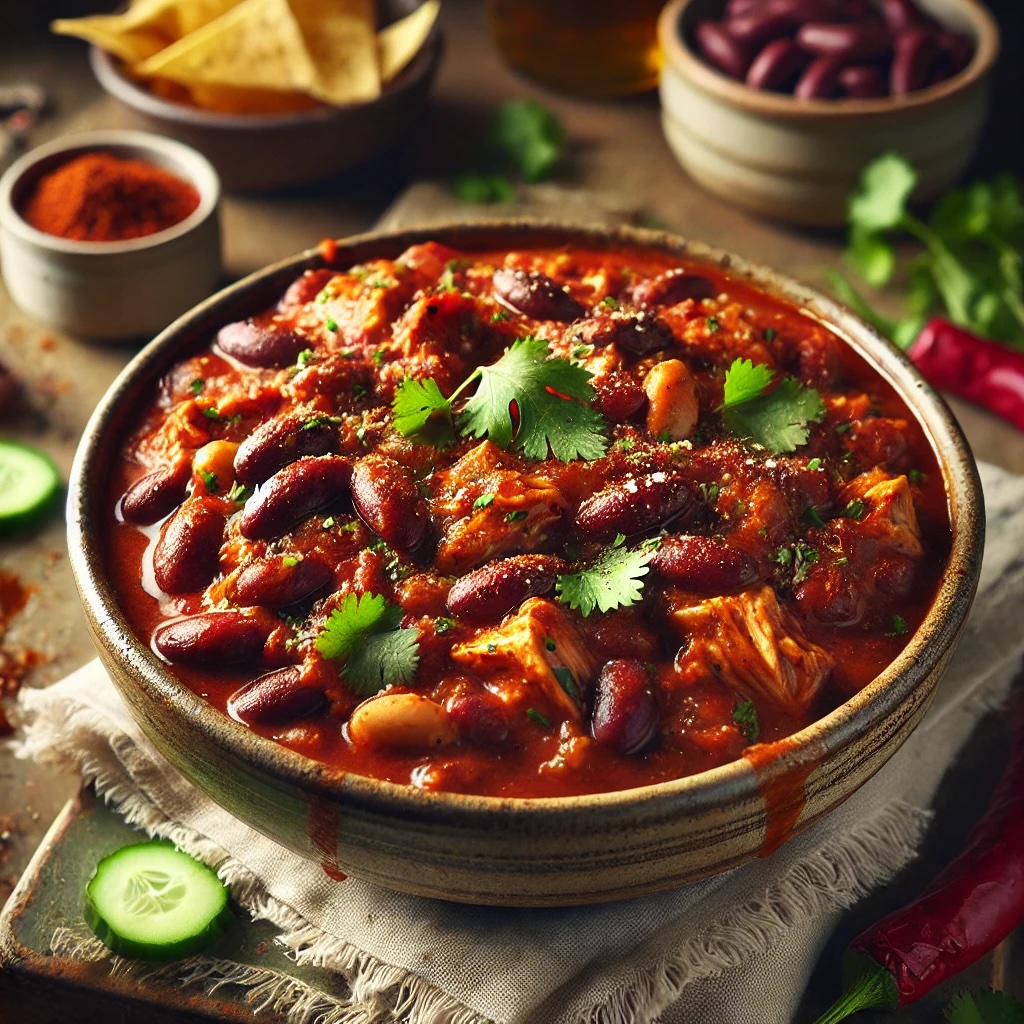 Kipchili met chocolade en bonen